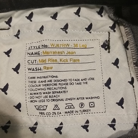 ANTHROPOLOGIE size 25 MIH mid rise kick flare raw wash blue Marrakesh jeans new - Picture 8 of 8